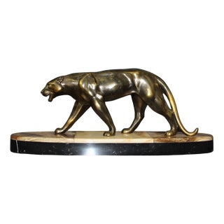 Art Deco Panther, 20th Century, Gilt Regula For Sale