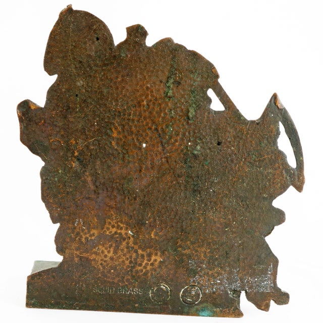 Antique Brass Four Horsemen of the Apocalypse Single Bookend Circa 1925 For Sale - Image 4 of 6