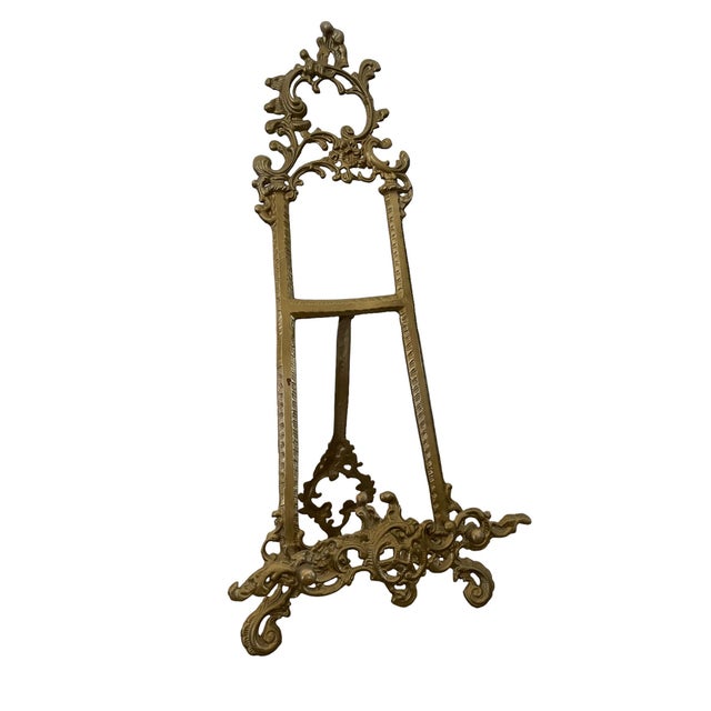1960s Large Art Nouveau Brass Table Top Easel For Sale - Image 13 of 13