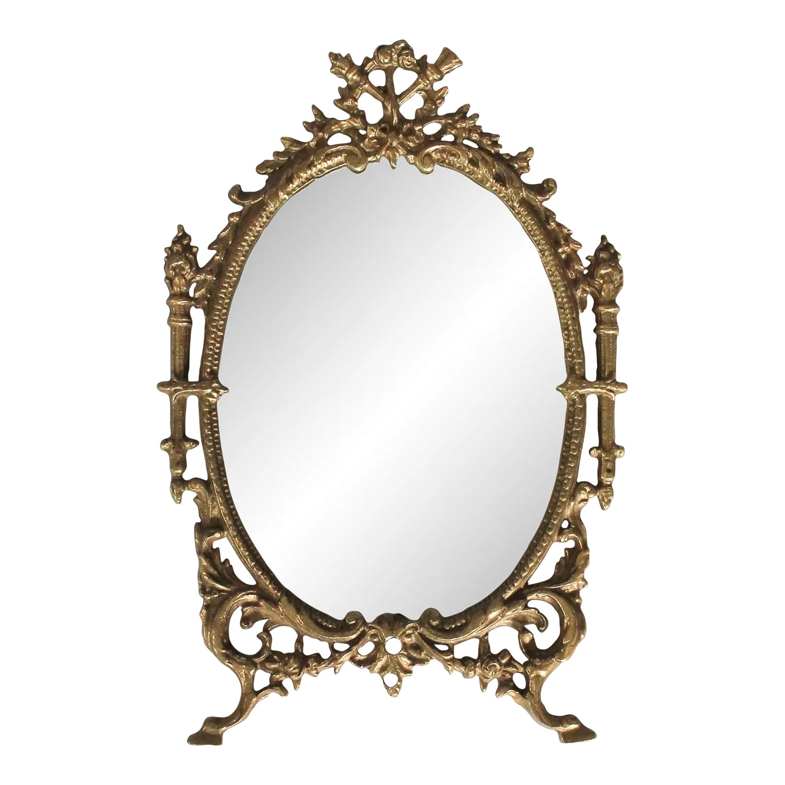 Vintage Cast Brass Louis XVI Style Wall Mirror Chairish