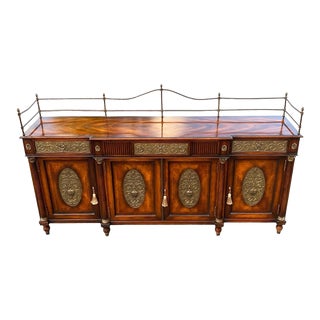 Theodore Alexander Regency Style Flame Mahogany Enfilade Buffet Sideboard For Sale