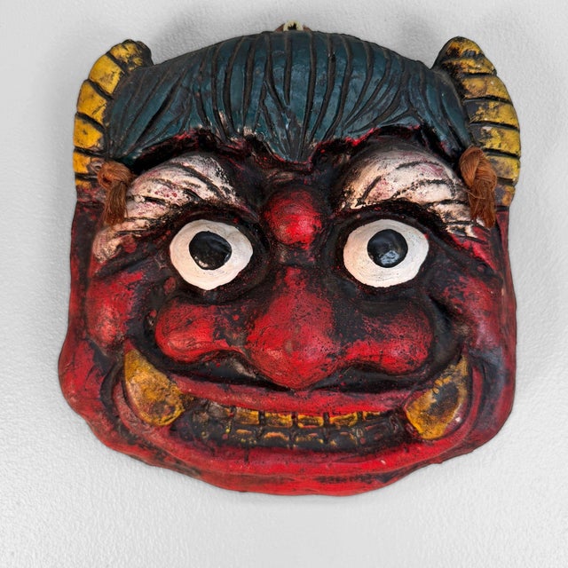 Contemporary Japanese Ceramic Oni Mask, 1970 For Sale - Image 3 of 9