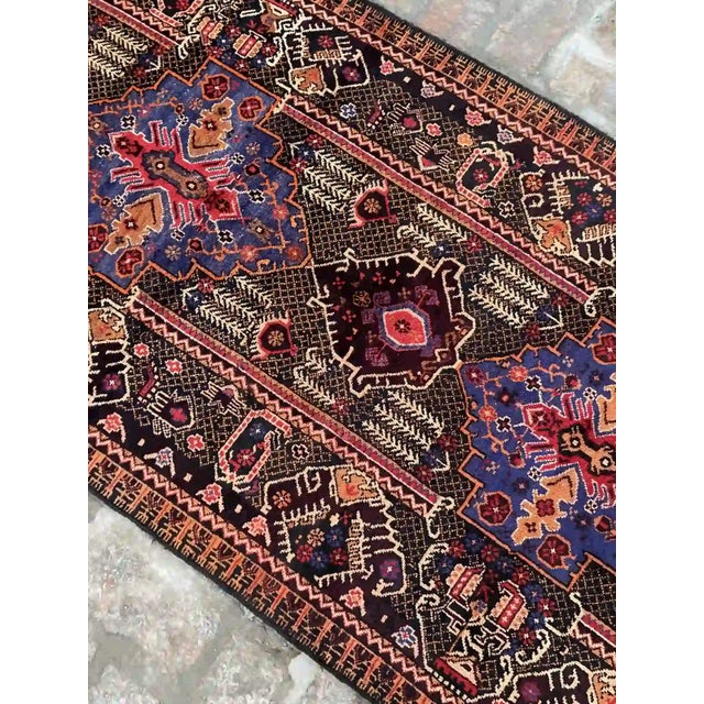Authentic Tribal Geometric Hallway Rug - 3.4 X 12.5 Ft For Sale - Image 6 of 7