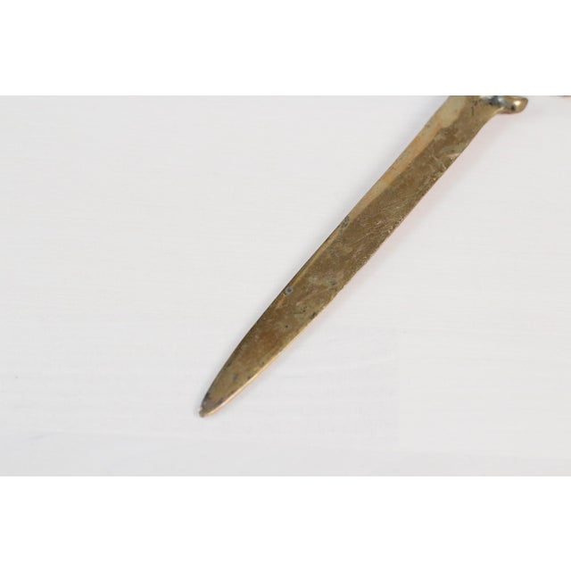 Mid-Century Brass Fleur De Lys Letter Opener For Sale - Image 4 of 10