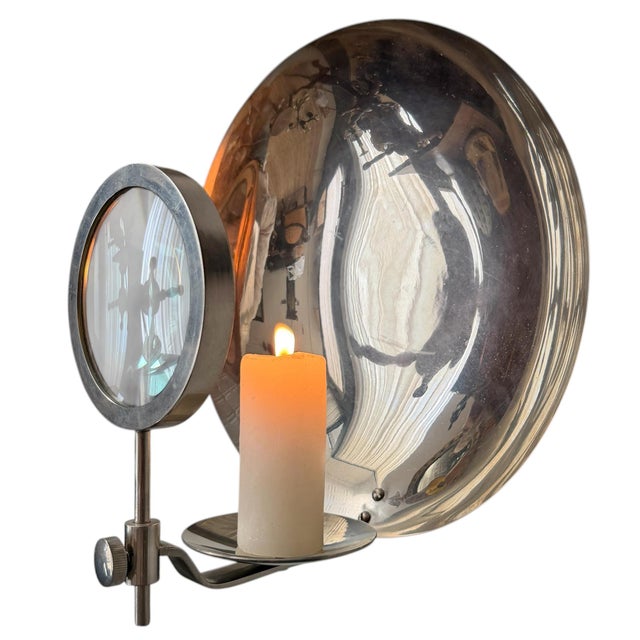 Metal 19th Century American Parabolic Magnifying Medical Candle Sconce For Sale - Image 7 of 18