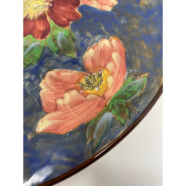 1930s Vintage Royal Doulton Burslem Decorative Floral Platter For Sale - Image 5 of 7