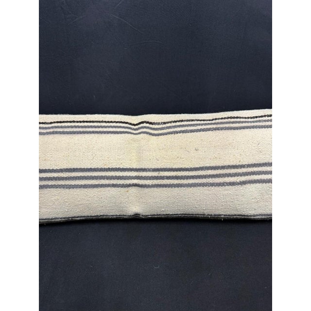 Contemporary Turkish Hemp Pillow Cushion Natural Beige Gray Cushion Cover 12x46 For Sale - Image 3 of 4