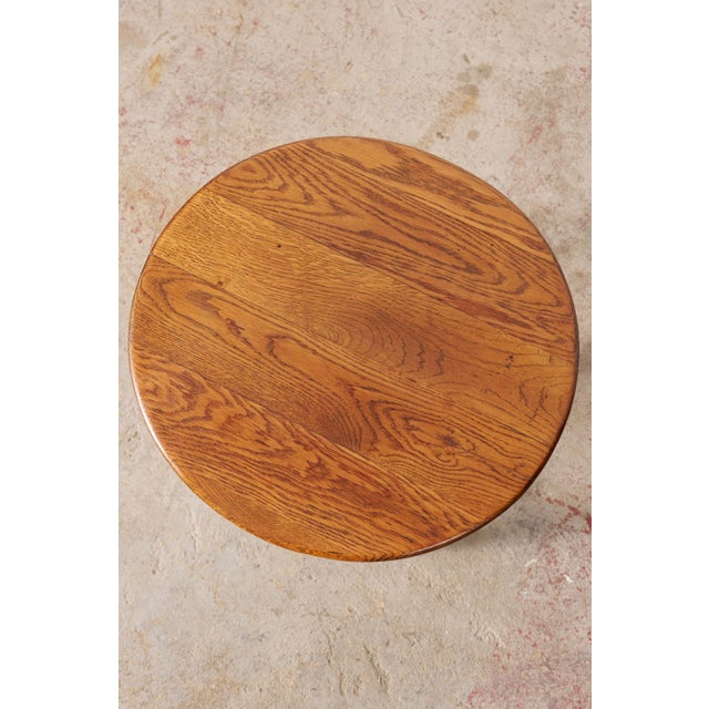 Brown 1930s English Oak Bobbin Stool For Sale - Image 8 of 8