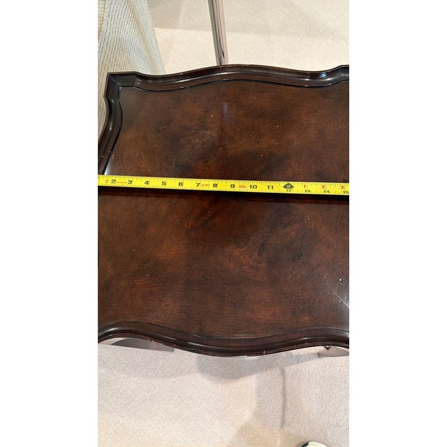 Pair of Vintage Wm. A. Berkey Mahogany Regency-Style Gallery-Top Side Table For Sale - Image 9 of 11