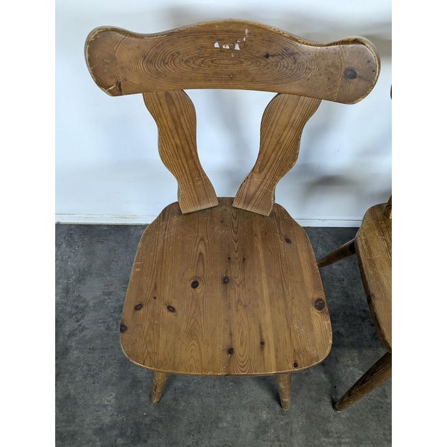 Vintage Chalet Pine Chairs, Set of 4 For Sale - Image 4 of 6