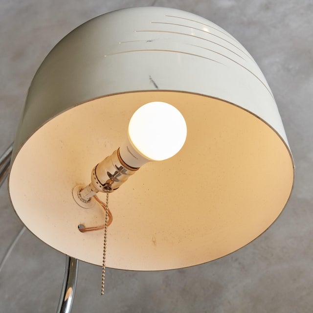 White White Squiggle Floor Lamp with Stone Base, Italy 1970s For Sale - Image 8 of 11