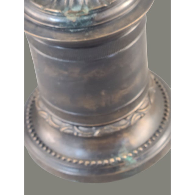 Bronze Antique Ornate Bronze Candle Stick Candle Holder For Sale - Image 8 of 12