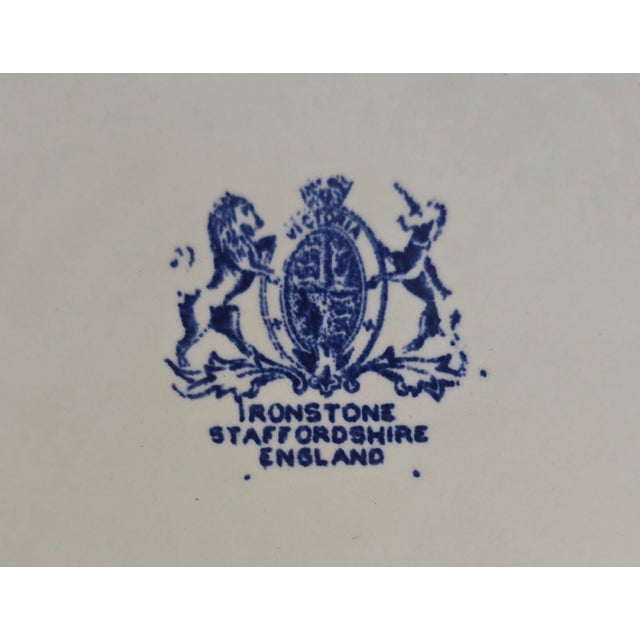 Vintage Blue & White Ironstone Staffordshire Floor Vase For Sale In New York - Image 6 of 8