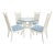 Vintage Hollywood Regency White Lacquer Faux Bamboo & Cane Dining Set — 5 Pieces For Sale