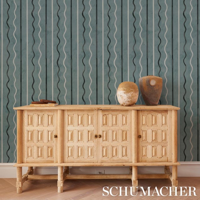 Schumacher Schumacher x Backdrop Affogato Wallpaper In Blue Gray For Sale - Image 4 of 4