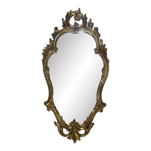 1960s Gilt Resin Oval Wall Mirror by Syrco Inc. Usa