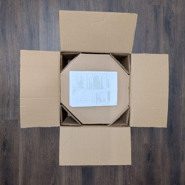 Adesso Imports Adesso Eve Floor Lamp With Oak Wood Stand and White Shade New in Box For Sale - Image 4 of 5