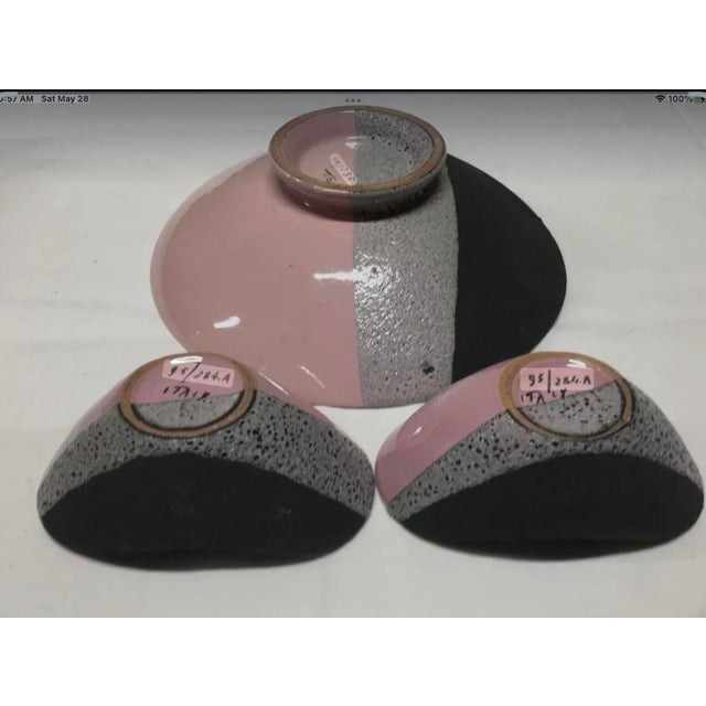 Gemstone 1960s Bitossi Lava Glaze Console Bowl W Matching Accent Dish/Bowl/Candle Holders For Sale - Image 7 of 9