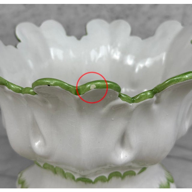 Vintage Italian Porcelain Flared Lotus Centerpiece Planter Bowl For Sale - Image 6 of 8