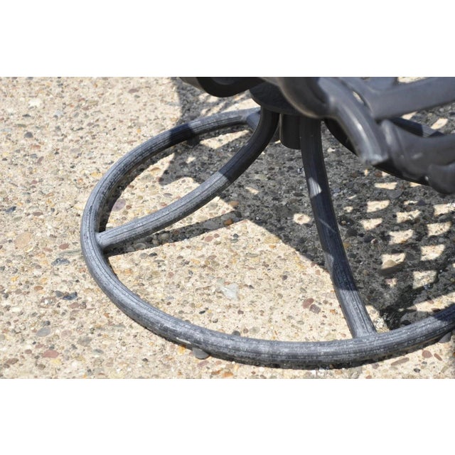 Mediterranean Style Aluminum Swivel and Tilt Black Tuscan Garden Patio Chairs For Sale - Image 9 of 10