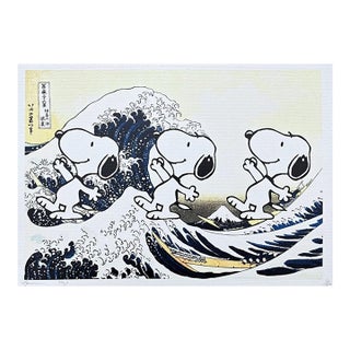 Death Nyc - Hokusai and Snoopy - Limited Edition With Certificate For Sale