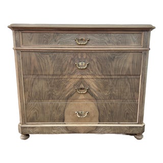 French 19th Century Louis Philippe Bleached Burl Walnut Commode For Sale
