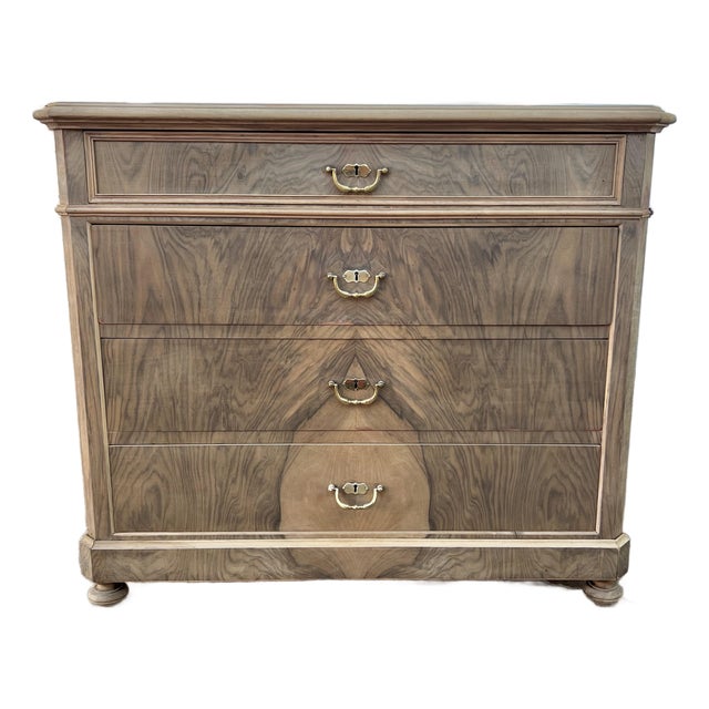 French 19th Century Louis Philippe Bleached Burl Walnut Commode For Sale
