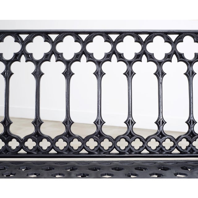 English Coalbrookdale Style Cast Gothic Revival Garden Bench For Sale In Sacramento - Image 6 of 18