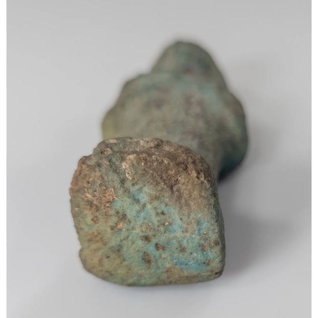 Turquoise 1000-500 Bce Egytpian Turquoise Faience Pottery Ushabti Figure For Sale - Image 8 of 12