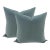 Designer Aegean Velvet 22" Square Pillows With Feather Down Inserts - Pair For Sale