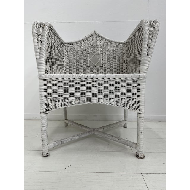 Early 20th century Viennese Secession wicker armchair, produced by Prag-Rudniker Korbwaren-Fabrikation, one of the most...