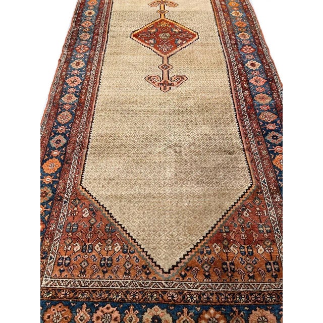 1900 - 1909 Fine Hand Knotted Persian Antique Sarab Runner For Sale - Image 5 of 6