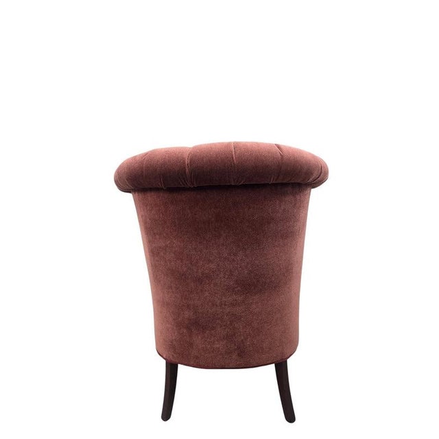 Burnt Orange Vintage Queen Anne Style Tufted Wingback Chairs Newly Reupholstered - Pair For Sale - Image 8 of 14