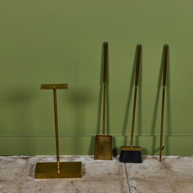 Brass Fireplace Tool Set For Sale - Image 16 of 17