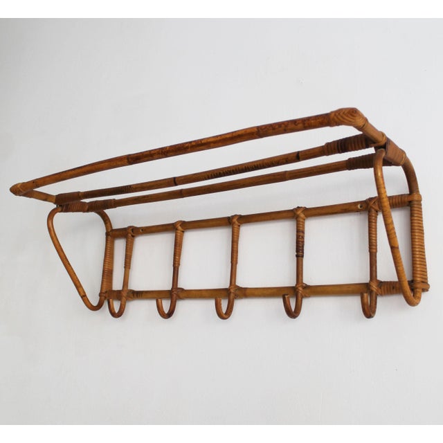 Vintage Czechoslovak Rattan Wall Coat Rack by Úluv, 1960s For Sale - Image 9 of 15