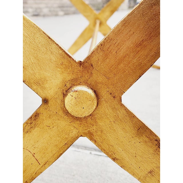 World Away Klismos Metal Gold Leaf Coffee Table For Sale - Image 10 of 10