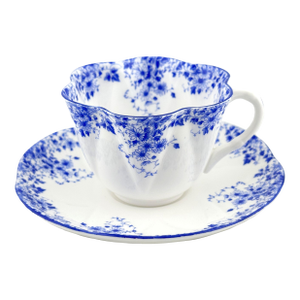 1950s Shelley Dainty Blue Tea Cup, English Fine Bone China Cup & Saucer
