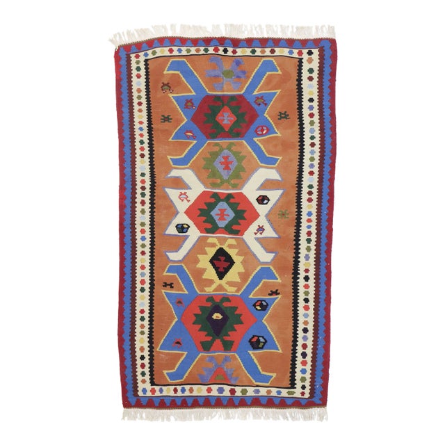 Vintage Persian Shiraz Kilim Rug, 03'04 X 05'08 For Sale