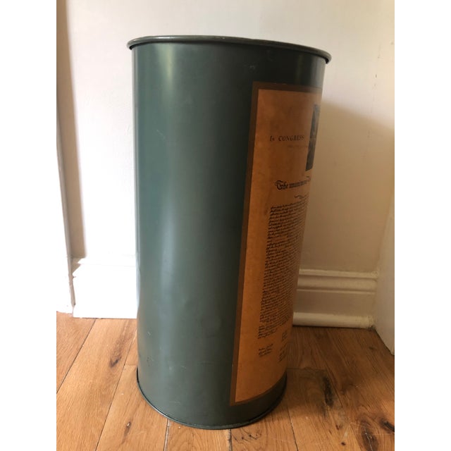 Mid 20th Century Declaration of the 13 United States of America Metal Wastebasket / Umbrella Stand For Sale - Image 9 of 11