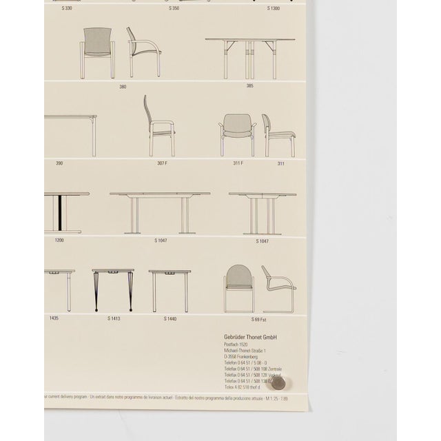 Vintage Thonet Furniture Original Advertising Poster, 1989 For Sale - Image 6 of 9