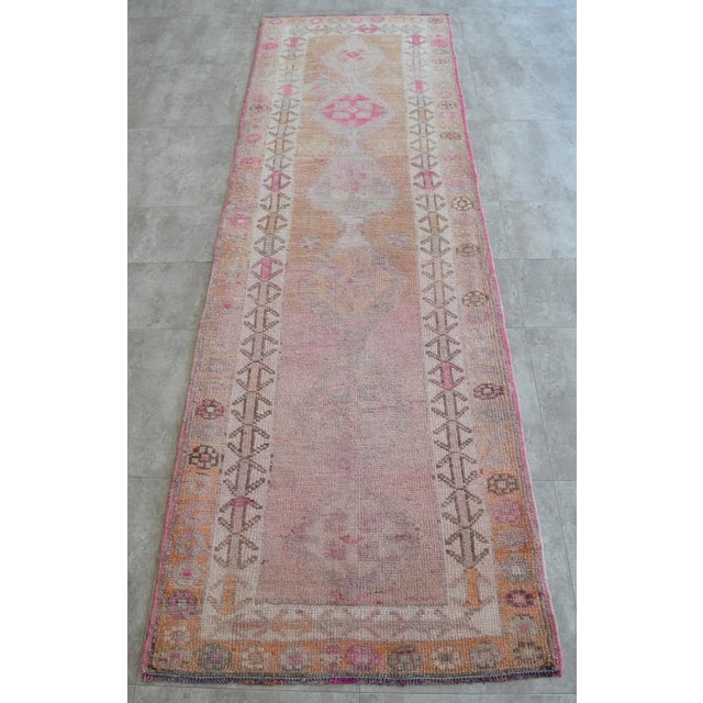 Offered is an one of a kind Kurdish runner rug, made in Anatolia approximately 50-60 years ago. The beautiful wool on...