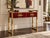 Wood Italian Console Table in Burgundy Red Murano Glass and Brass from Justfurnituress SRL For Sale - Image 7 of 10