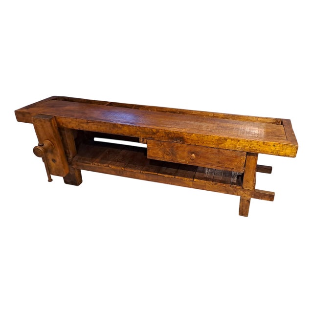 Vintage Poplar Carpenters Bench, 1920s For Sale