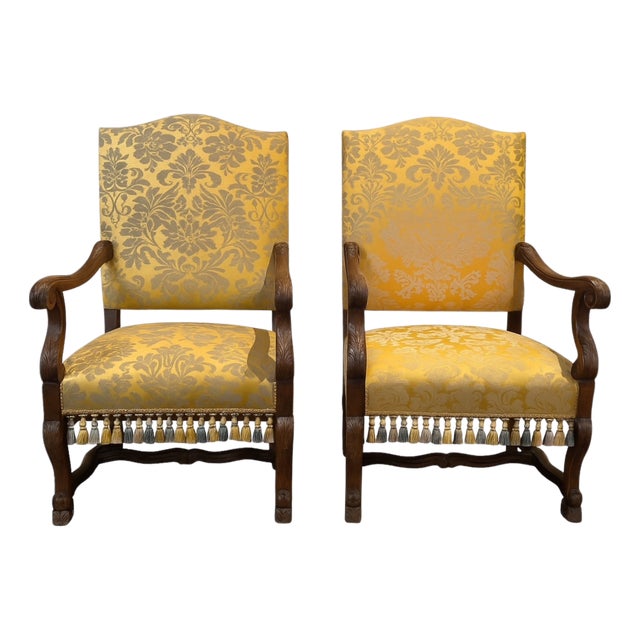 Pair of Baroque Revival Armchairs Circa 1870 For Sale