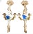 Wood Pair of Italian Butler Monkey Wood Painted Sconces For Sale - Image 7 of 8
