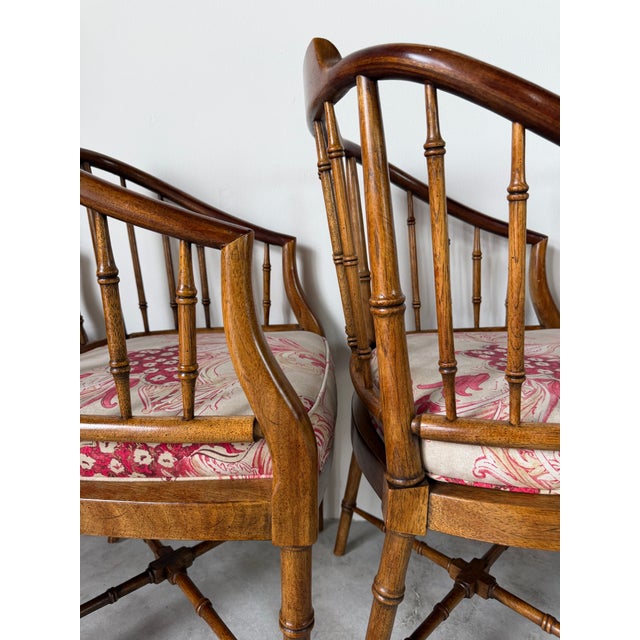 Vintage Drexel Hollywood Regency Faux Bamboo Carved Wood Dining Chairs – Set of 4 For Sale - Image 16 of 18