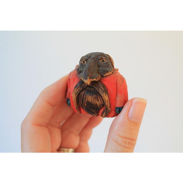 Vintage Hand Carved Wood Folk Art Figurines S/6 For Sale - Image 9 of 14