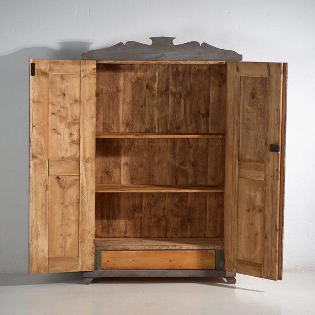 Rustic Painted Wooden Wardrobe For Sale - Image 9 of 14