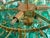 Poliedro murano glass green with gold metal frame Very flat only 25 cm = 9.84" diameter 60 cm = 23.6" lot of 2 or a pair...