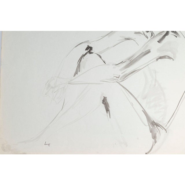 Evelyne Luez, Young Nude Man, Drawing on Paper For Sale - Image 3 of 8